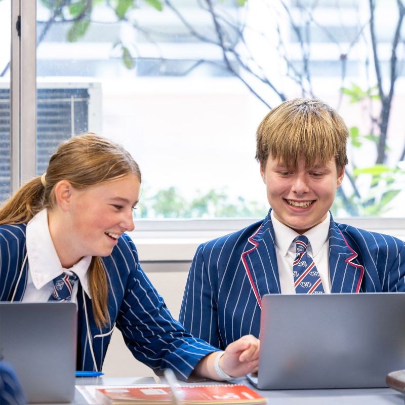 Senior College students in class.