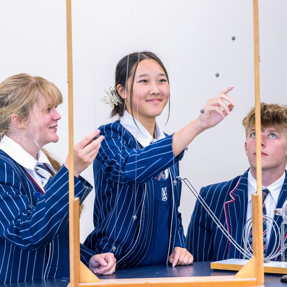 Senior College students in a science class.