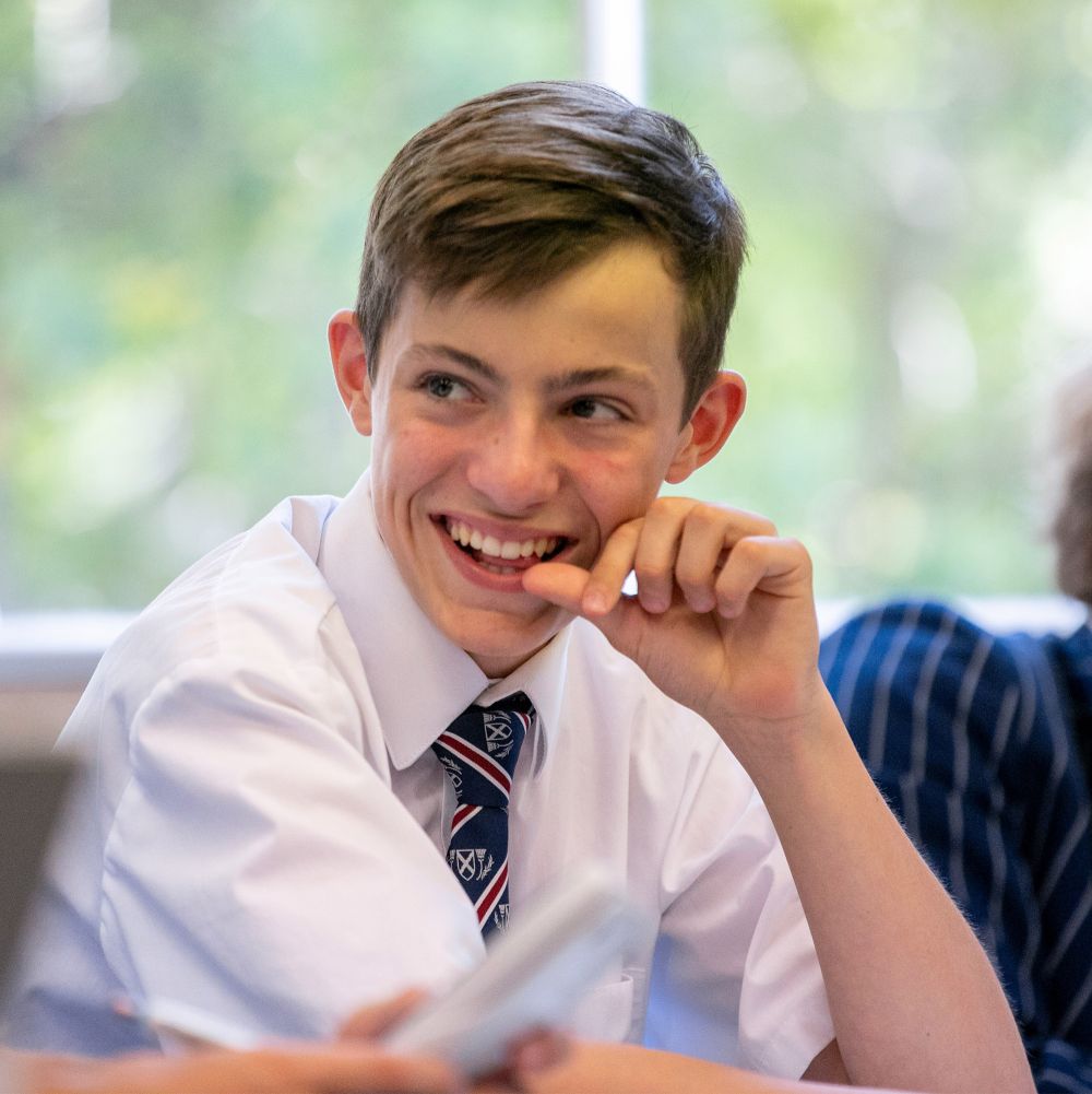 Senior College student in class.