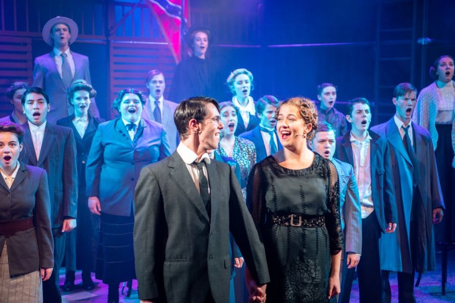 Students singing in their production