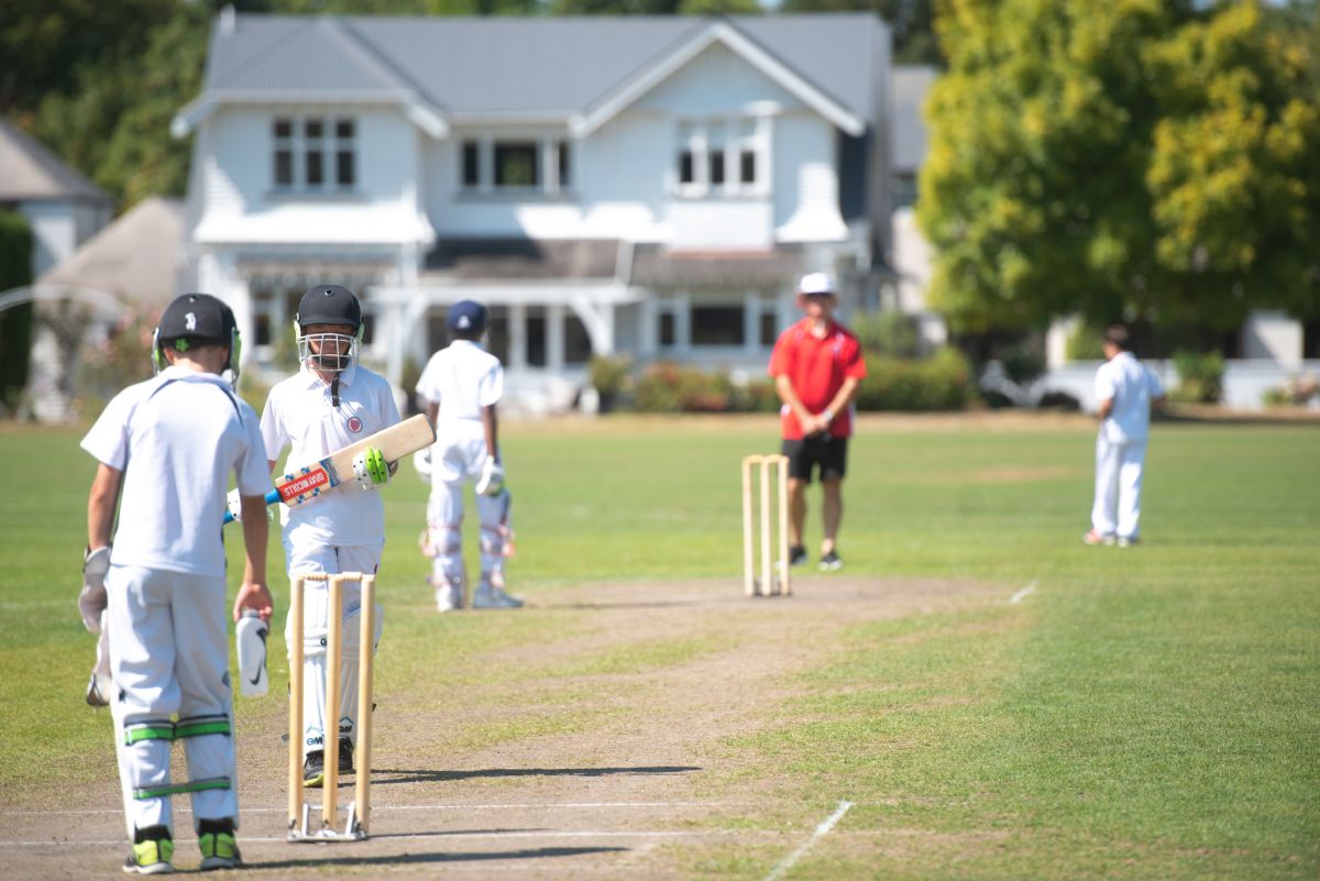 Cricket players at the crease