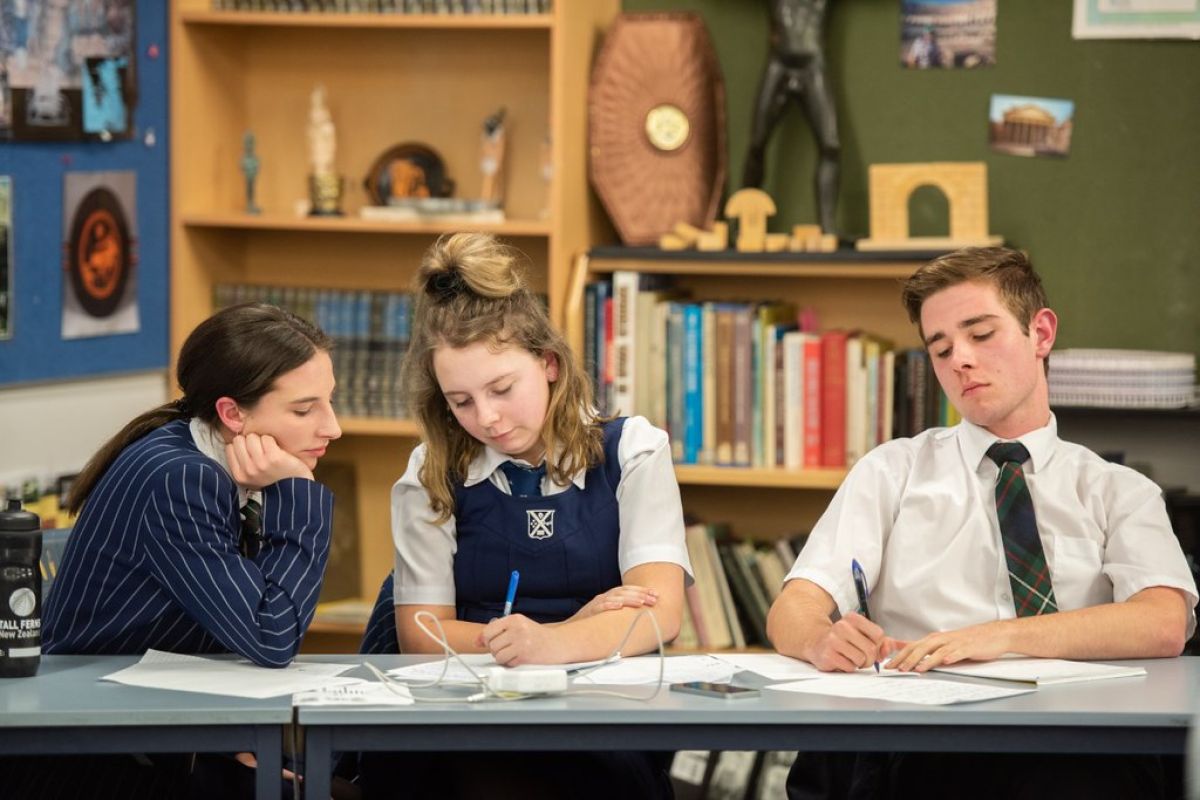 students concentrating on class work